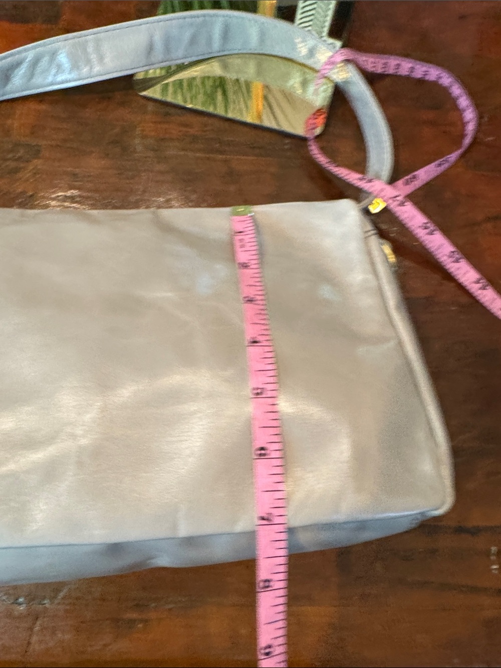 HOBO Silver-Gray Leather Shoulder Bag with Tassel - Picture 13 of 14
